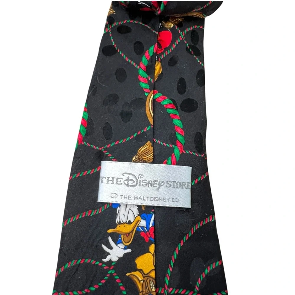 Vintage The Walt Disney Co Mickey Goofey & Donald Necktie 100% Silk Korea Made